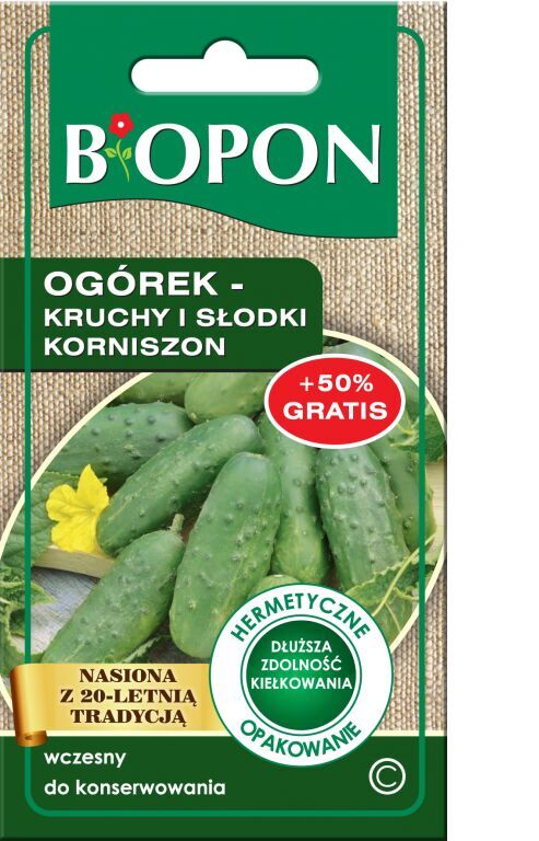 new Ogórek Kruchy i Słodki Korniszon 2G + 50% Gratis Biopon vegetable seed