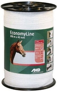 Kerbl taśma Economy Line 40 mm /200 m biała horse breeding equipment