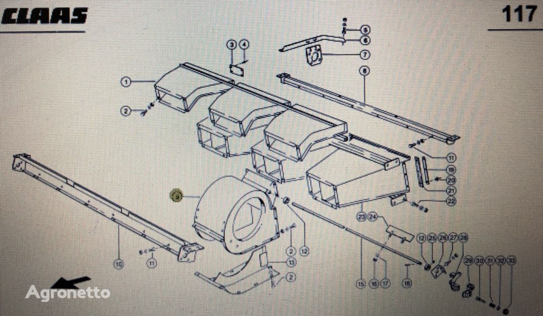 exhaust pipe for Claas Mega 370-340 wheel tractor